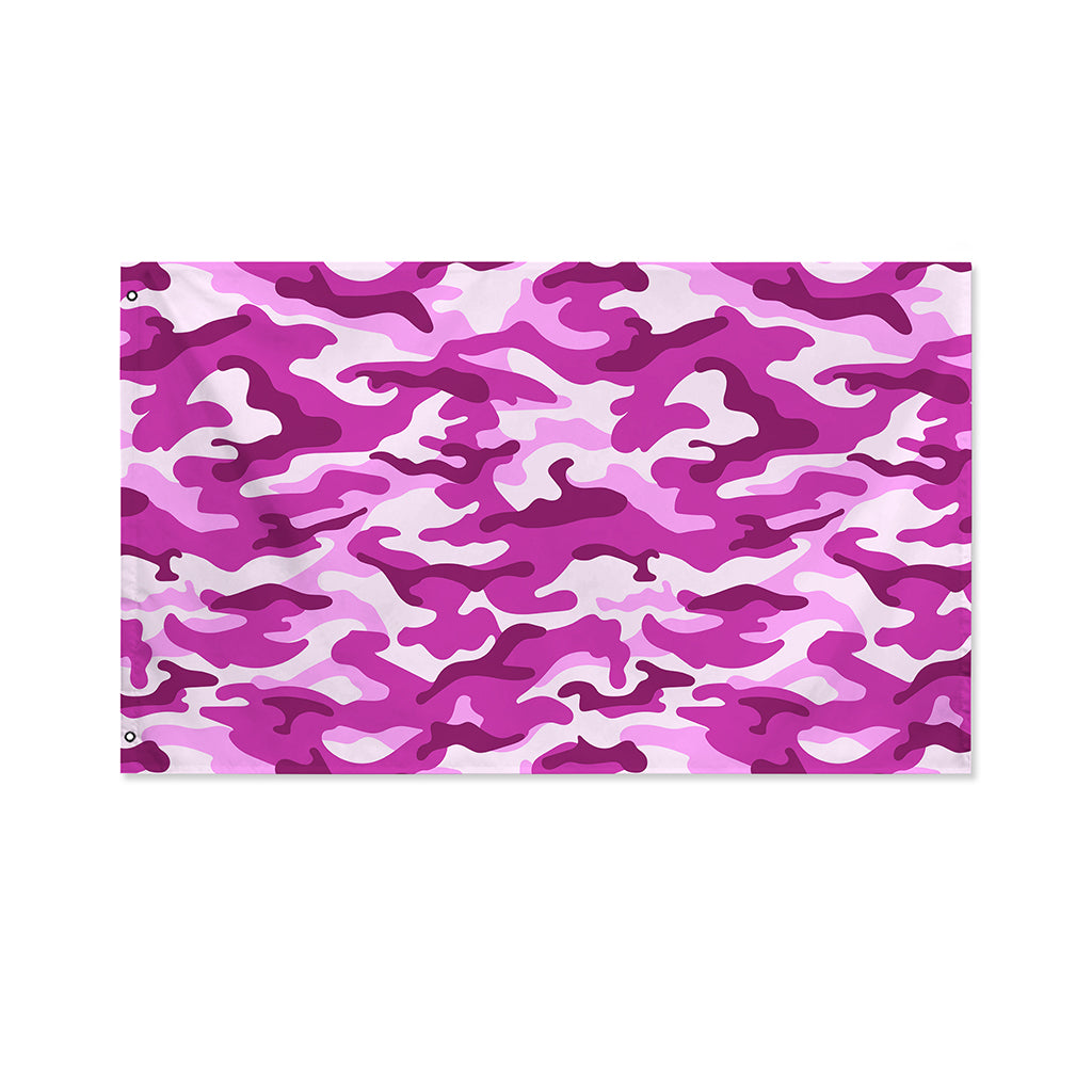 Pink Camouflage Print Polyester Flag