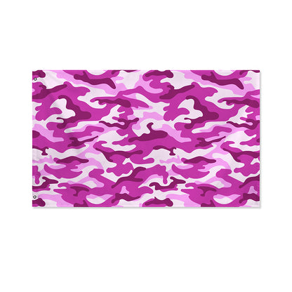 Pink Camouflage Print Polyester Flag