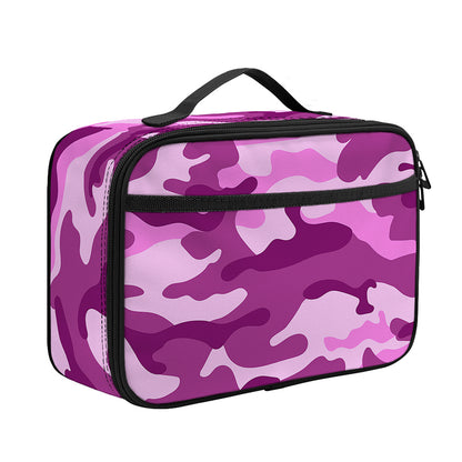 Pink Camouflage Print Portable Lunch Bag