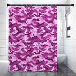 Pink Camouflage Print Premium Shower Curtain
