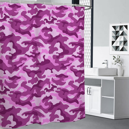 Pink Camouflage Print Premium Shower Curtain