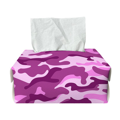 Pink Camouflage Print Rectangle Tissue Box Cover