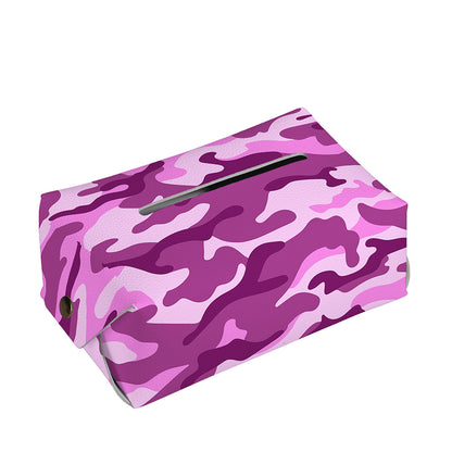 Pink Camouflage Print Rectangle Tissue Box Cover