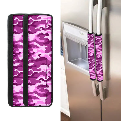 Pink Camouflage Print Refrigerator Handle Covers