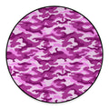 Pink Camouflage Print Round Floor Mat