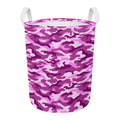 Pink Camouflage Print Round Laundry Basket