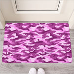 Pink Camouflage Print Rubber Doormat