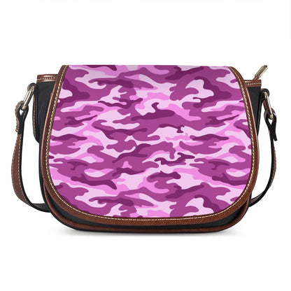 Pink Camouflage Print Saddle Bag