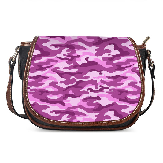 Pink Camouflage Print Saddle Bag