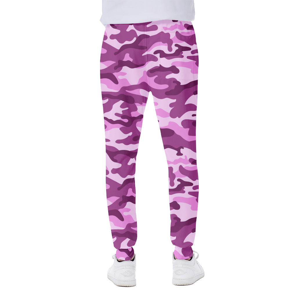 Pink Camouflage Print Scuba Joggers