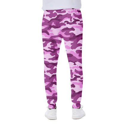 Pink Camouflage Print Scuba Joggers