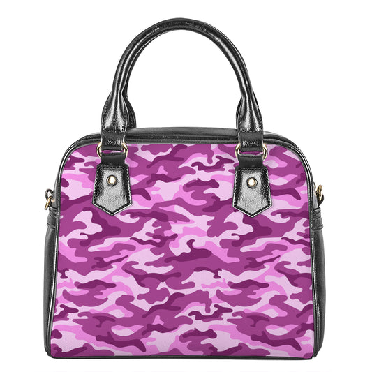 Pink Camouflage Print Shoulder Handbag