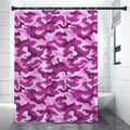Pink Camouflage Print Shower Curtain