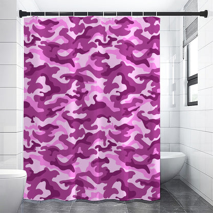 Pink Camouflage Print Shower Curtain