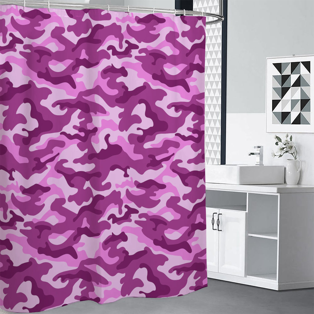 Pink Camouflage Print Shower Curtain