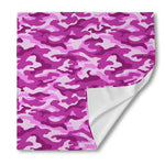 Pink Camouflage Print Silk Bandana