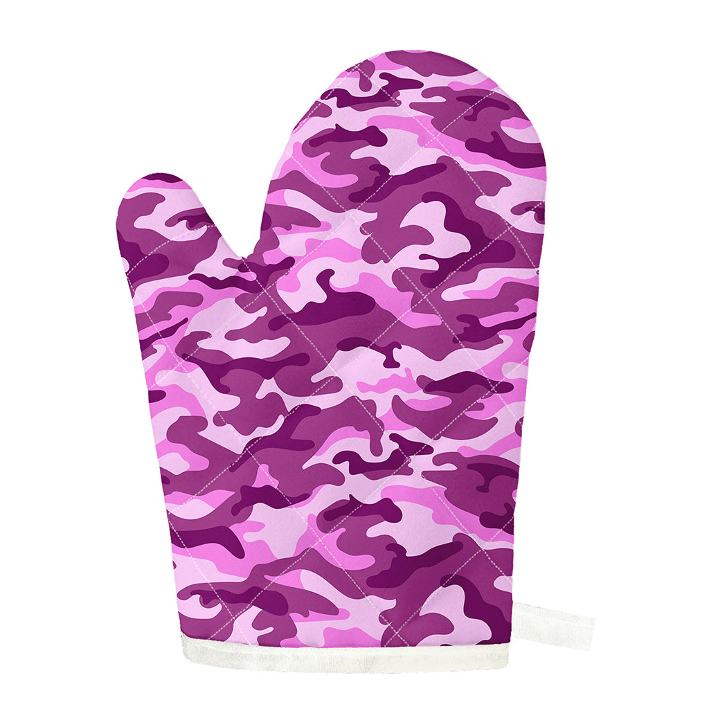 Pink Camouflage Print Single Oven Mitt