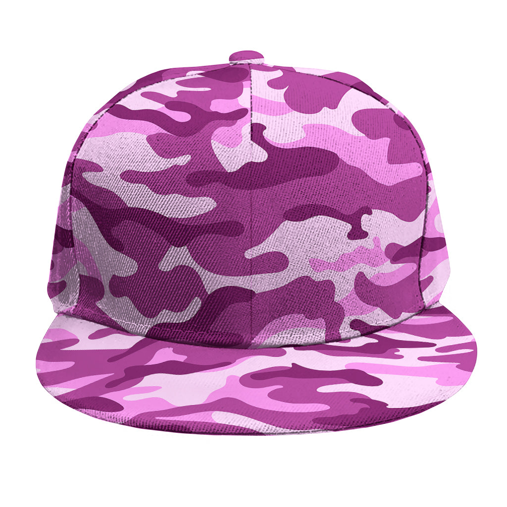 Pink Camouflage Print Snapback Cap
