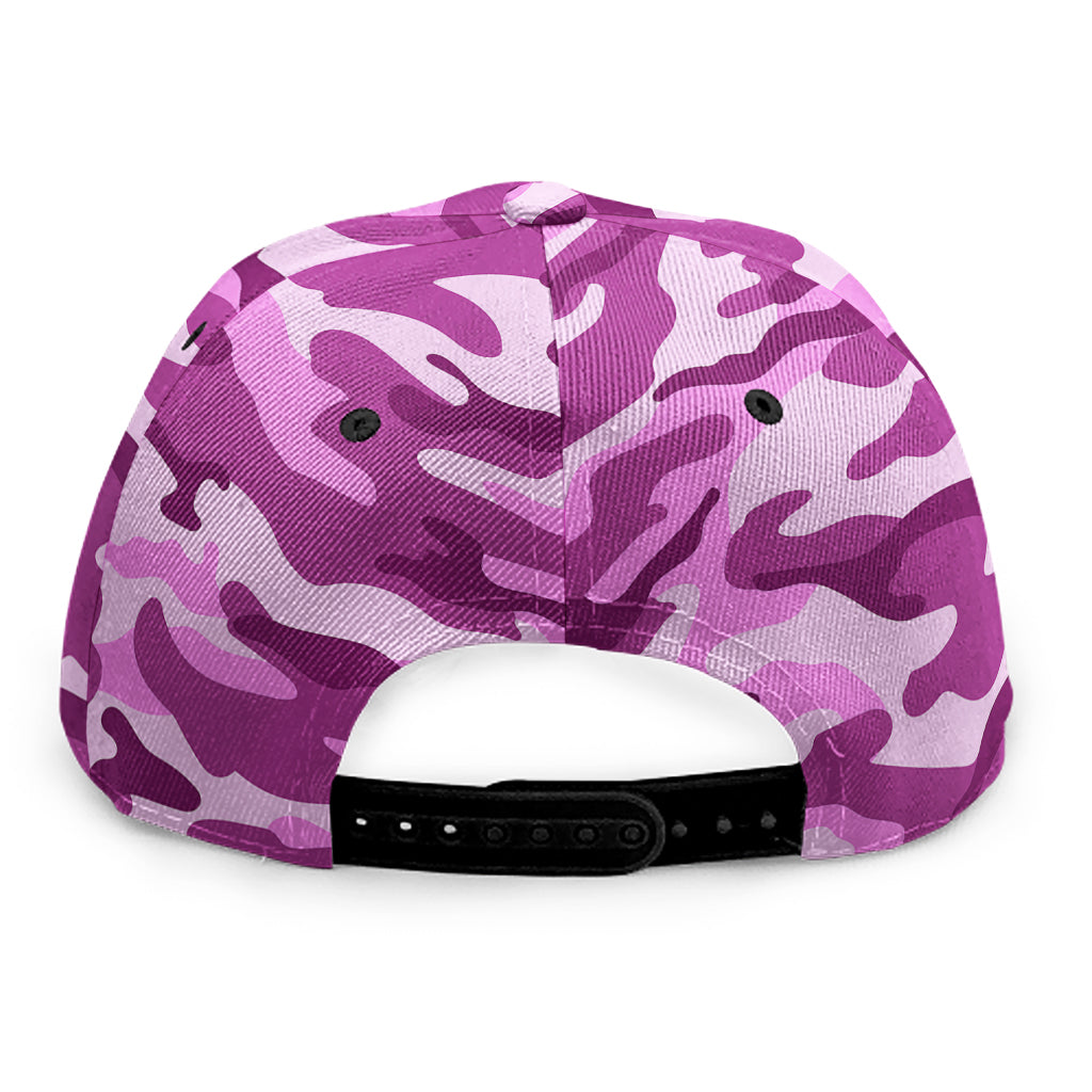 Pink Camouflage Print Snapback Cap