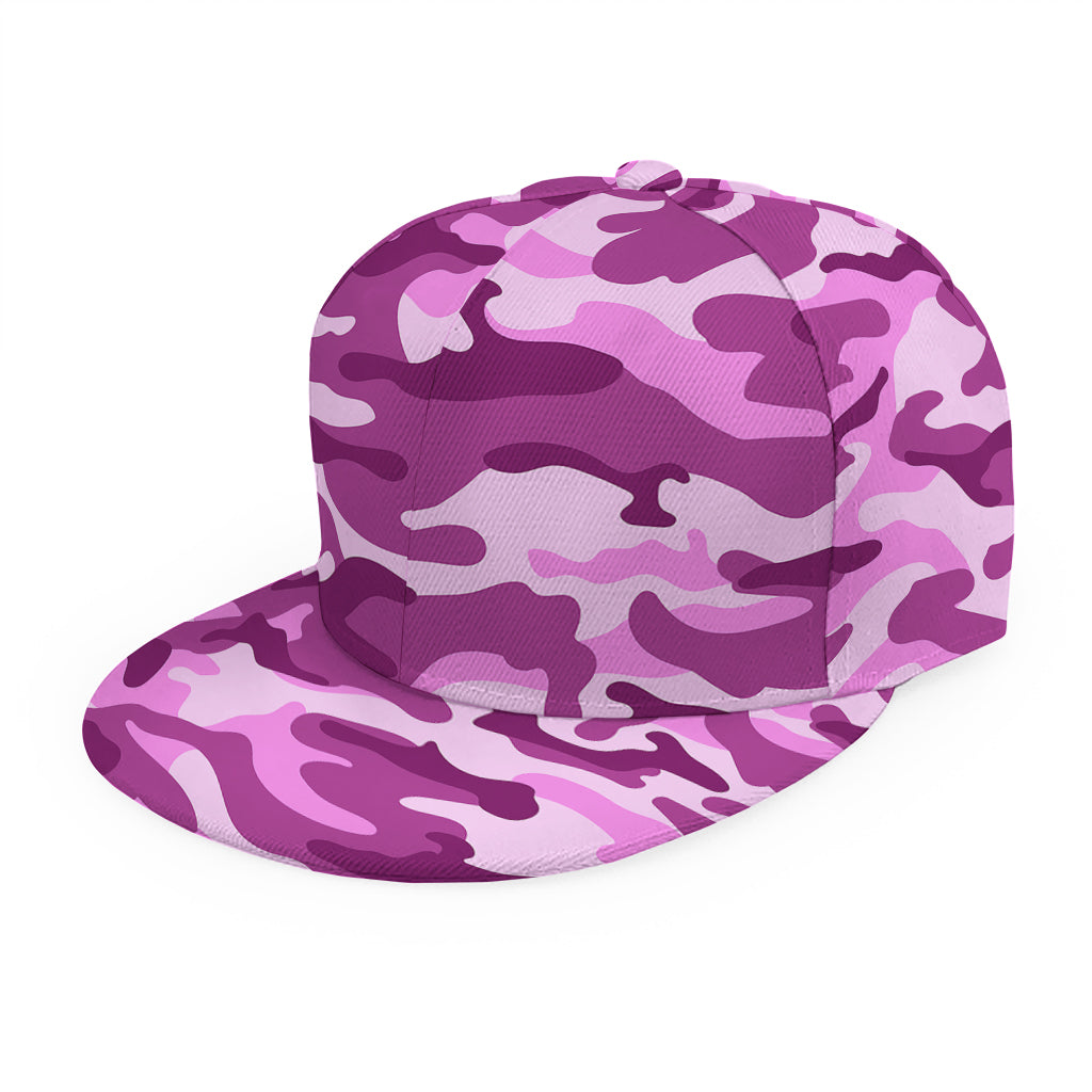 Pink Camouflage Print Snapback Cap