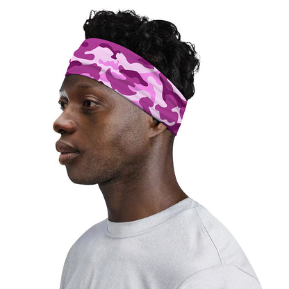 Pink Camouflage Print Sports Headband