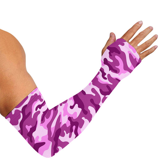 Pink Camouflage Print Sun Protection Arm Sleeves