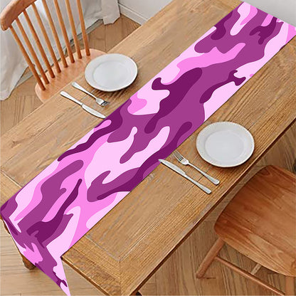 Pink Camouflage Print Table Runner
