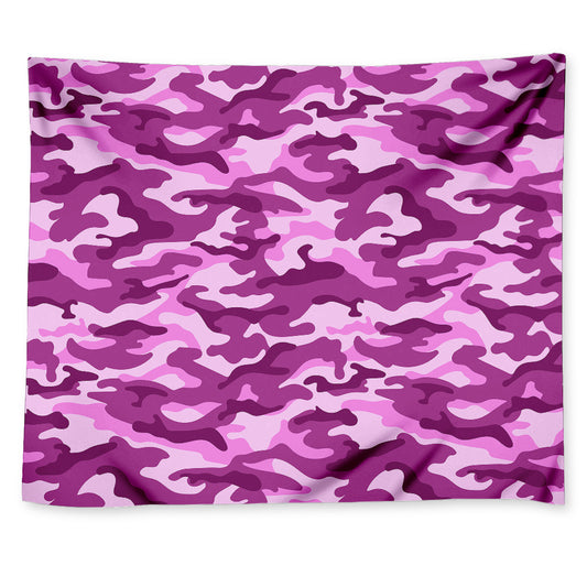 Pink Camouflage Print Tapestry