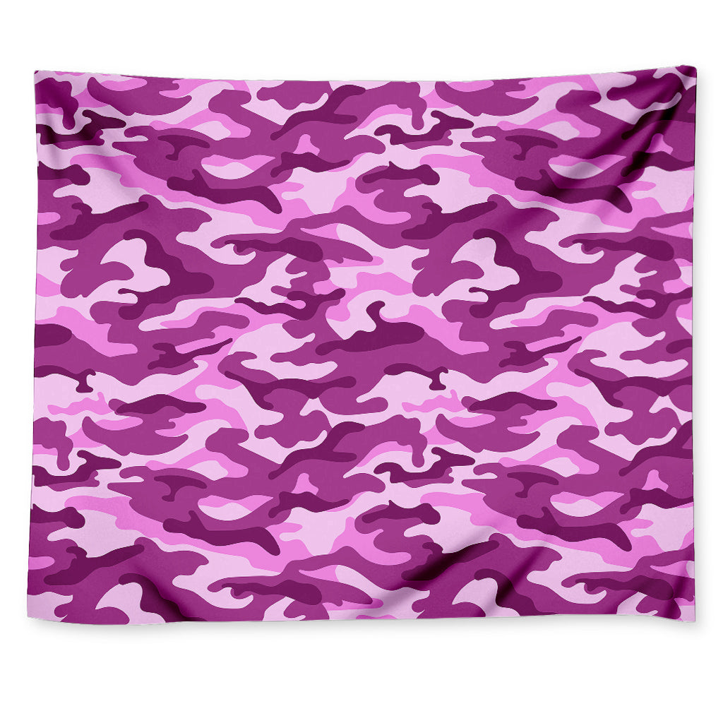 Pink Camouflage Print Tapestry