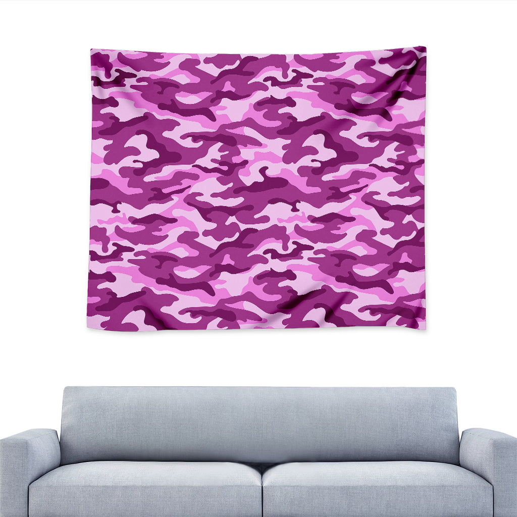 Pink Camouflage Print Tapestry