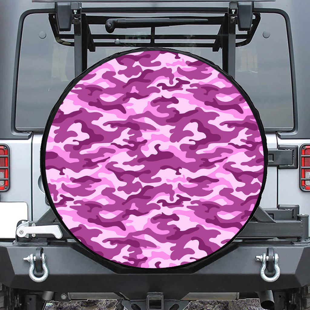 Pink Camouflage Print Tire Cover