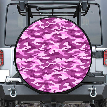 Pink Camouflage Print Tire Cover