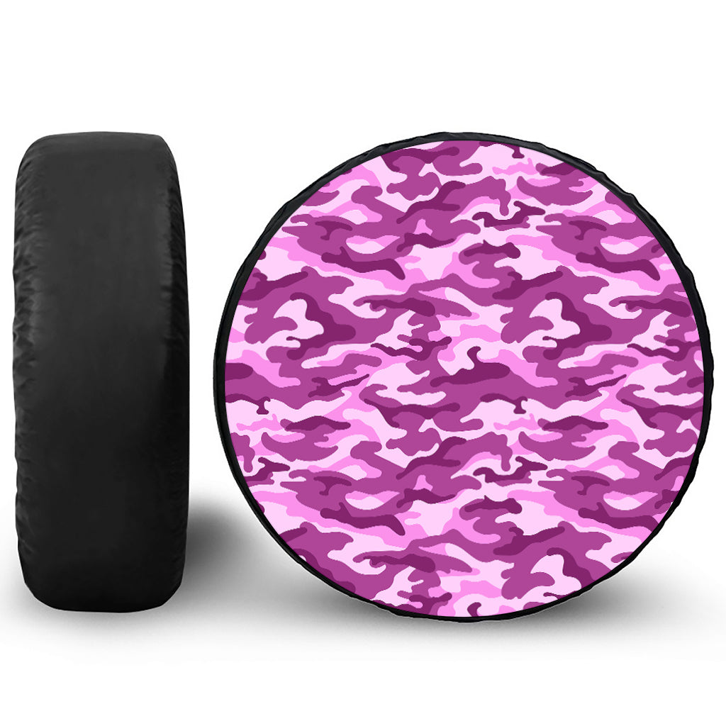 Pink Camouflage Print Tire Cover