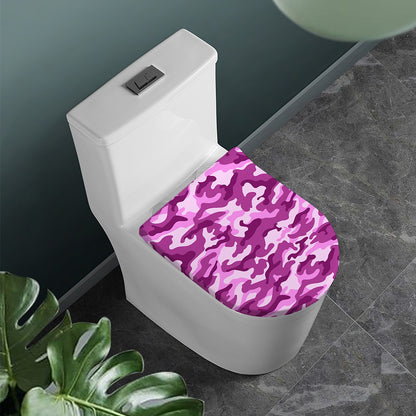 Pink Camouflage Print Toilet Lid Cover