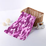 Pink Camouflage Print Towel