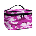 Pink Camouflage Print Travel Makeup Bag