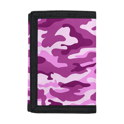 Pink Camouflage Print Trifold Wallet