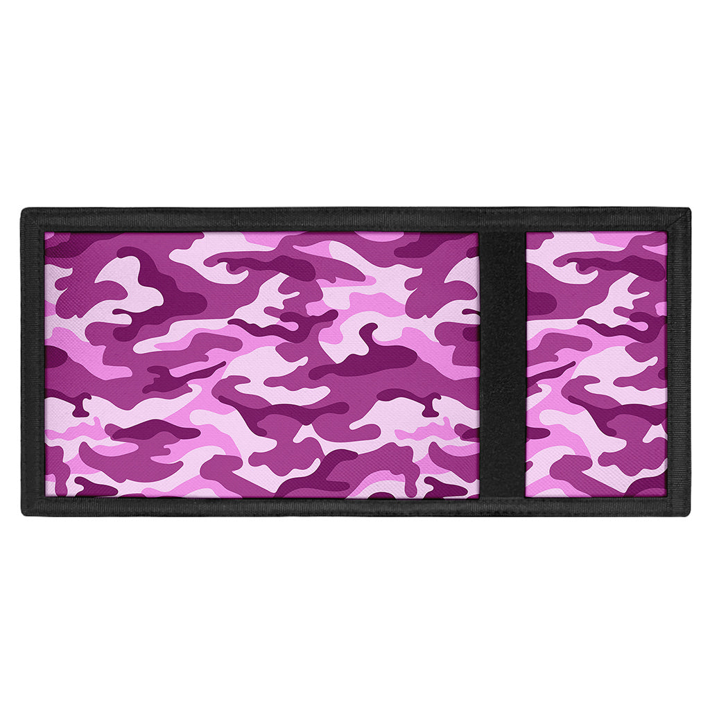 Pink Camouflage Print Trifold Wallet
