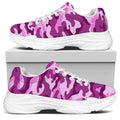 Pink Camouflage Print White Chunky Shoes