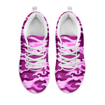 Pink Camouflage Print White Running Shoes