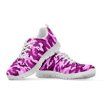 Pink Camouflage Print White Running Shoes