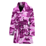 Pink Camouflage Print Women's Bathrobe