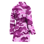 Pink Camouflage Print Women's Bathrobe