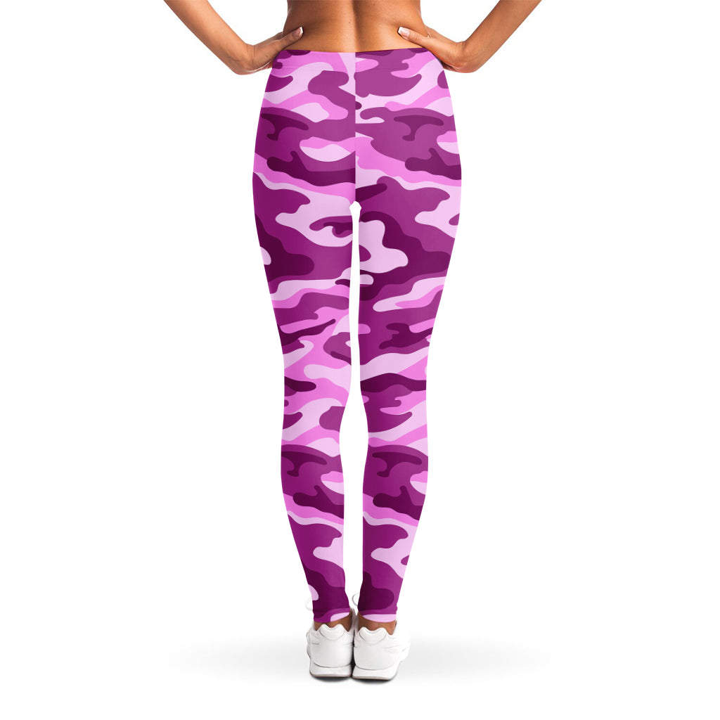 Pink Camouflage Print Women's Leggings