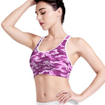 Pink Camouflage Print Women's Sports Bra