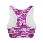 Pink Camouflage Print Women's Sports Bra
