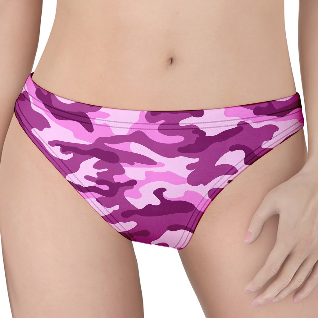 Pink Camouflage Print Women's Thong