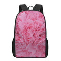 Pink Carnation Flower Print 17 Inch Backpack