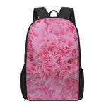 Pink Carnation Flower Print 17 Inch Backpack
