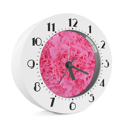 Pink Carnation Flower Print Alarm Clock